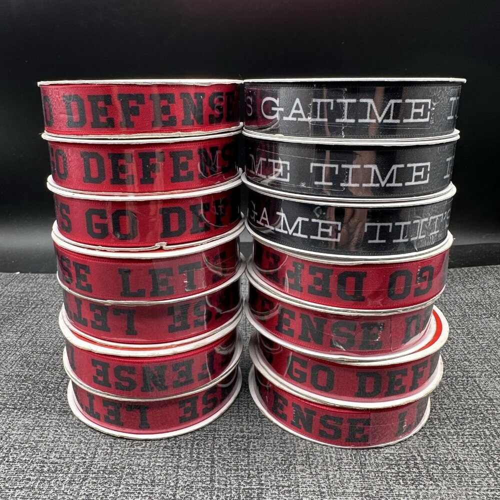 Football Ribbon Basketball Superbowl Sports Lot of 14 Craft Smart 5/8" Crafts